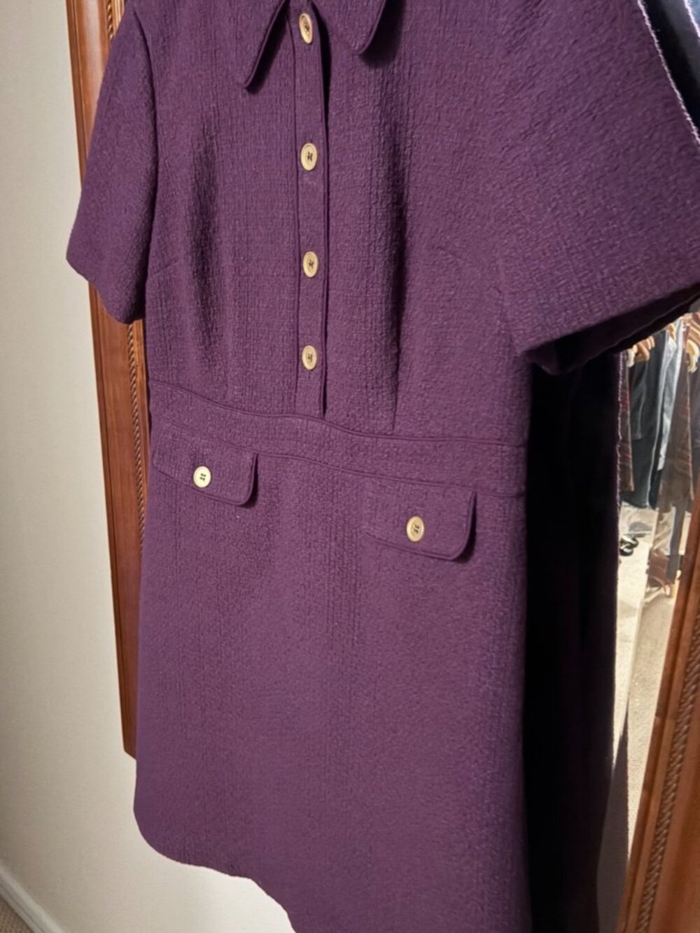 Boden Purple Textured Mod Shift Dress – UK 12R / US 8R - Picture 3 of 3
